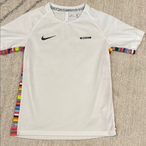 Nike Kids Soccer Jersey - White with Multicolor Accents